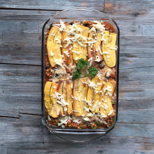 Jamaican-style ‘Jerk’ Plantain Lasagna with Bone Broth