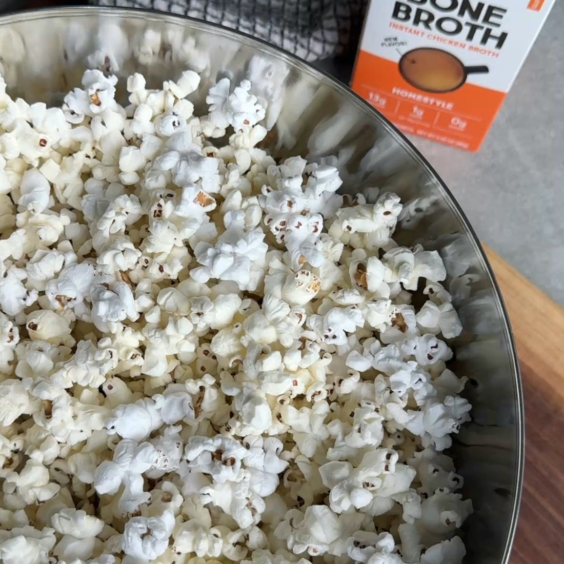 Bone broth popcorn hack