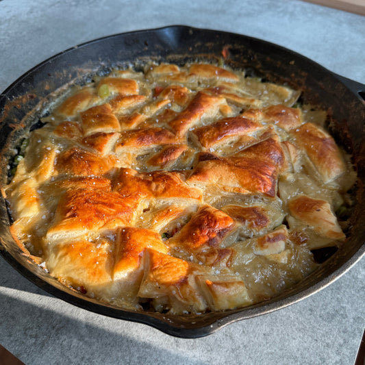 One-pan chicken pot pie