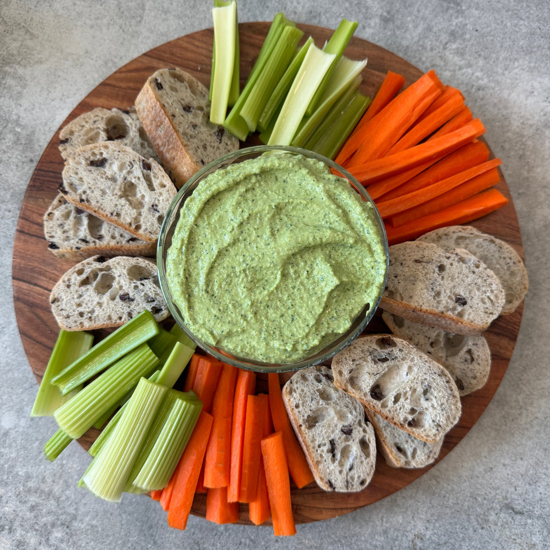 Whipped edamame and pea dip