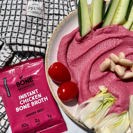 Ginger Beet Bone Broth Hummus