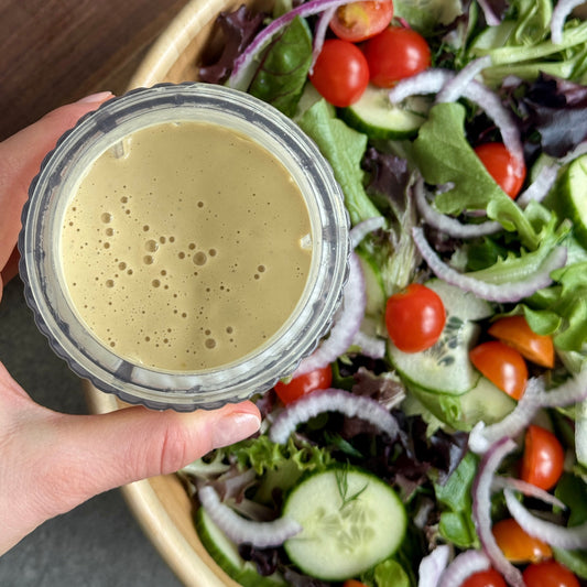 High-protein honey mustard vinaigrette