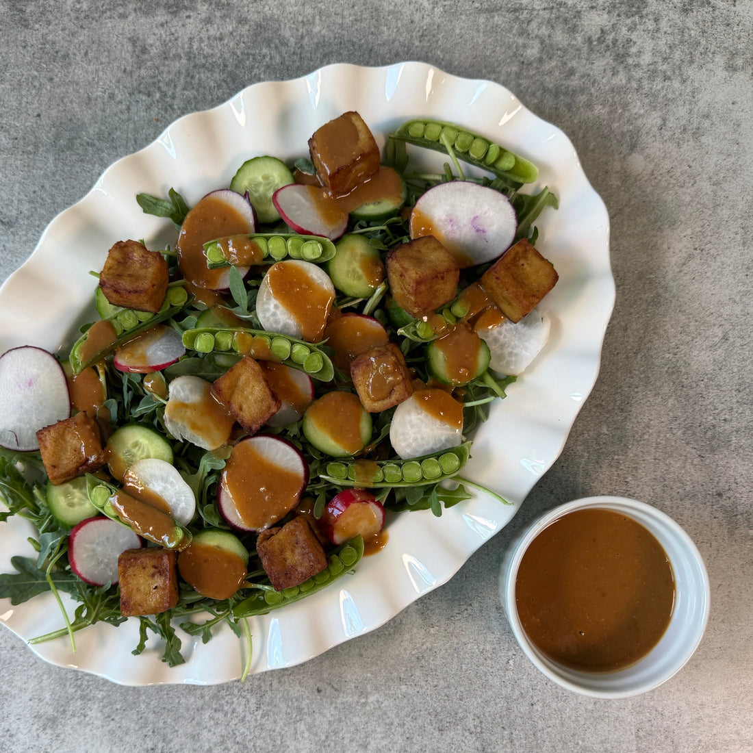 Summer Salad with Ginger Miso Dressing