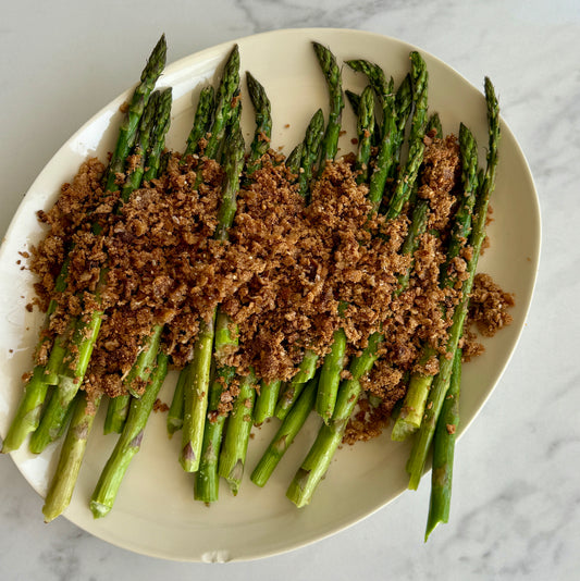 Roasted bone broth asparagus