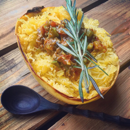 Baked Spaghetti Squash & Tomato Curry