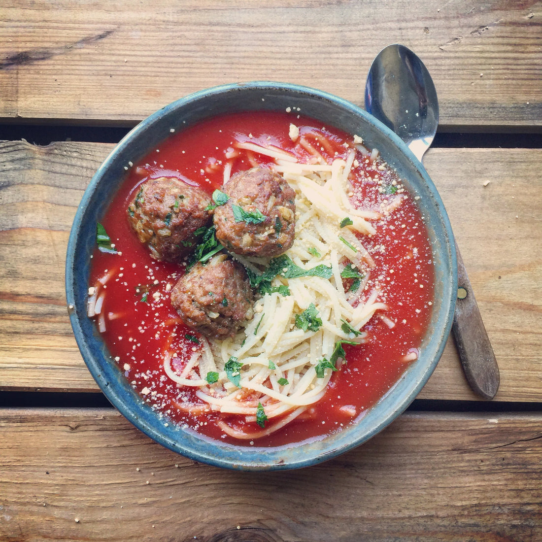 Spaghetti & Meatball Bone Broth Tomato Soup