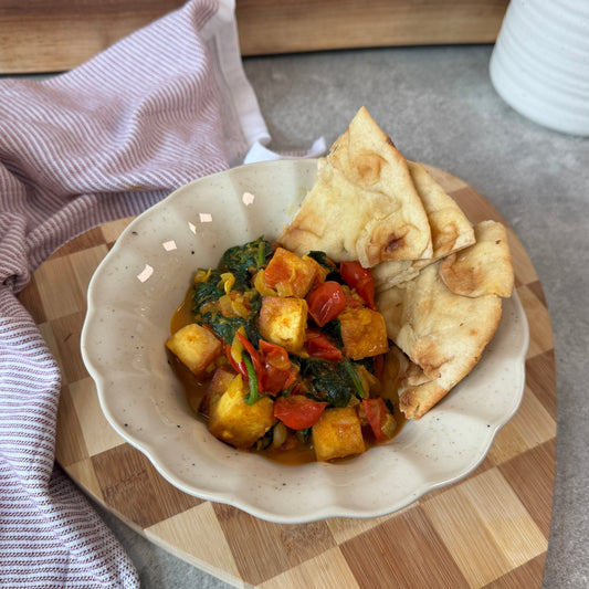 Indian-style spinach tofu curry