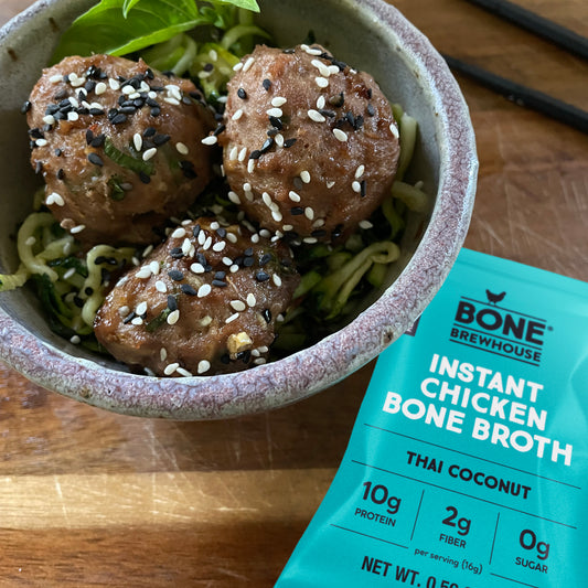 Thai Coconut Bone Broth Meatballs