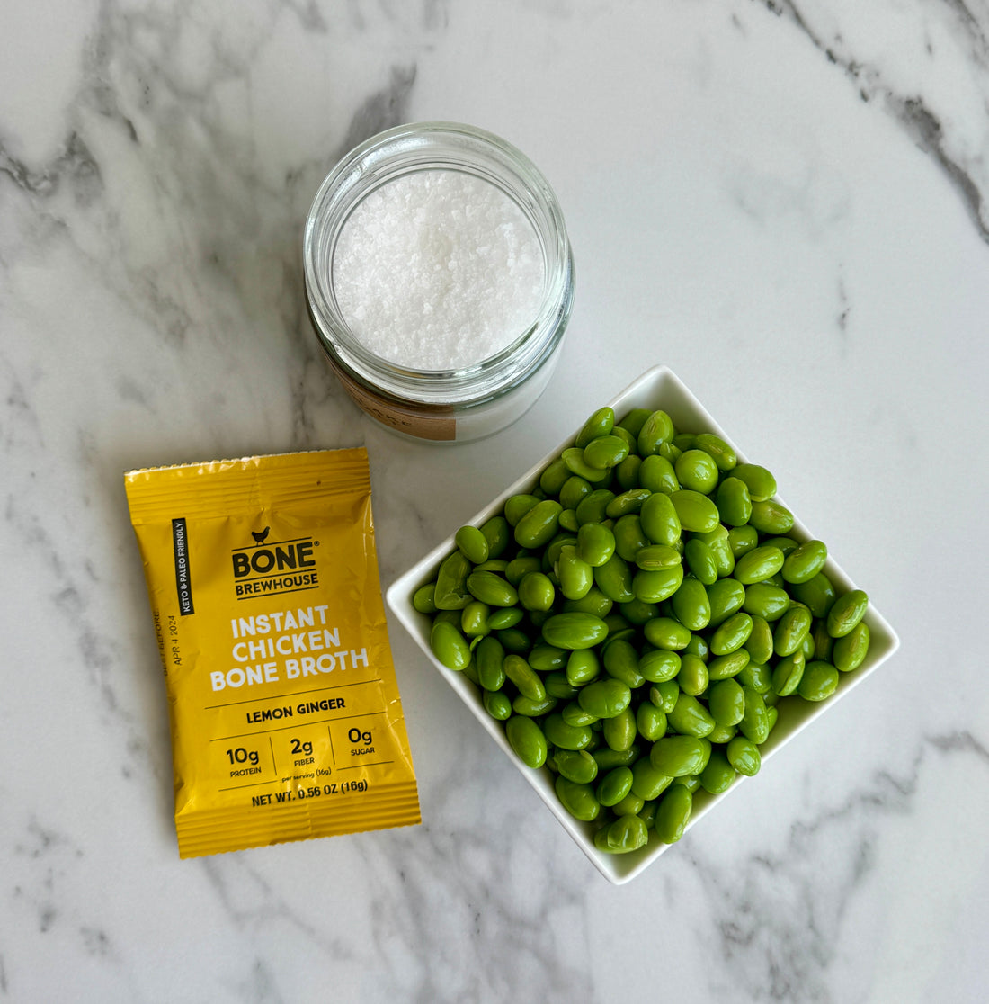 Cunchy Bone Broth Edamame