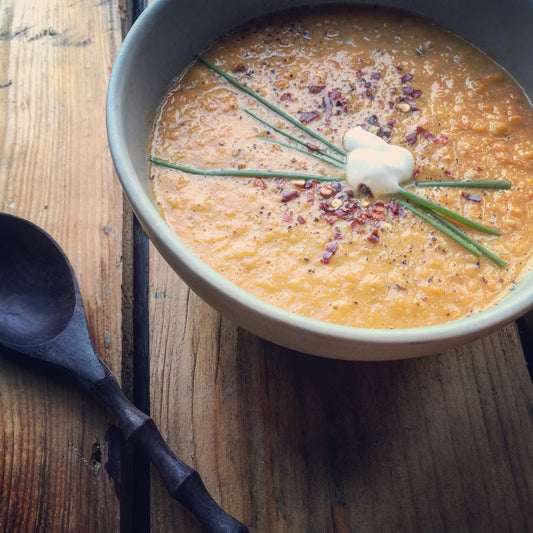 Roasted Sweet Potato Carrot Soup